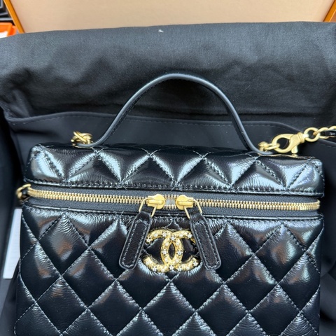 Chanel 26C 黑金油蠟皮LP 飯盒包