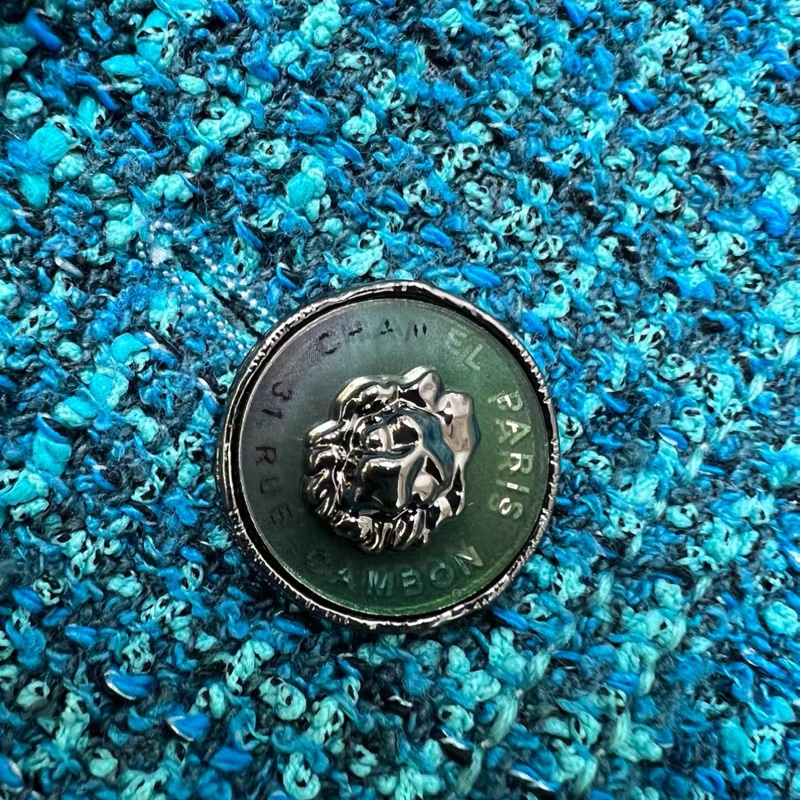 Chanel香奈兒孔雀藍廓形牛仔編織外套尺寸36-8