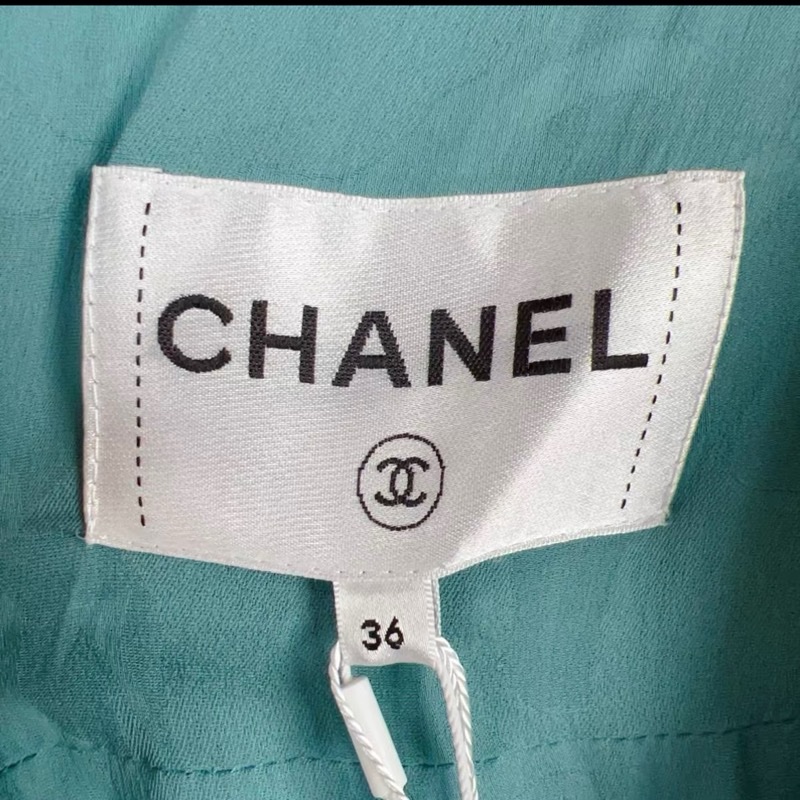 Chanel香奈兒孔雀藍廓形牛仔編織外套尺寸36-14