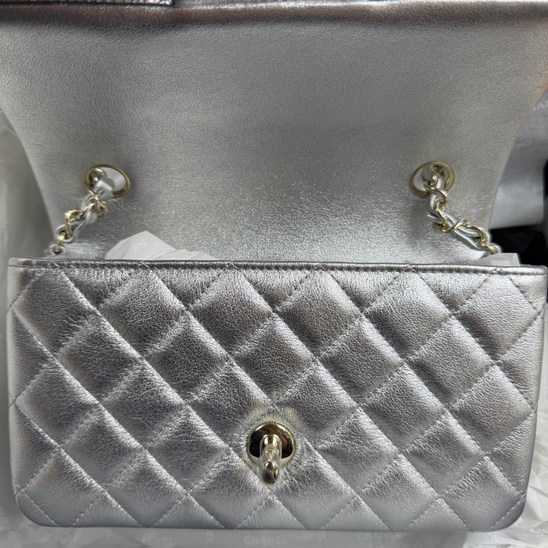 Chanel 26C CF20 大mini 銀色淡金扣-1