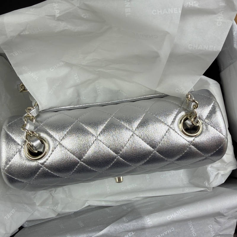 Chanel 26C CF20 大mini 銀色淡金扣-6
