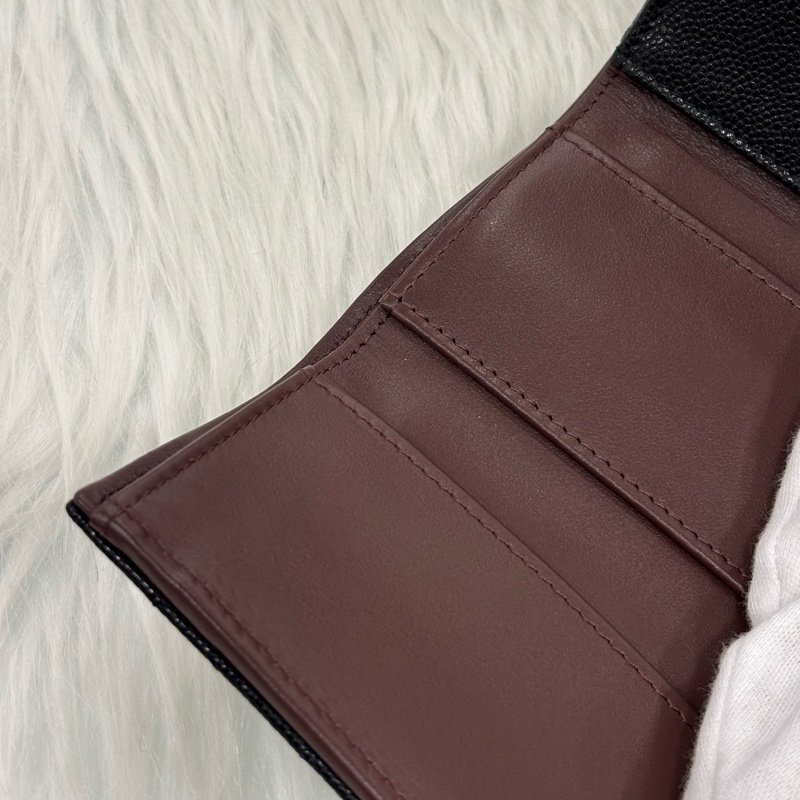 CHANEL AP0230 MINI 黑色 荔枝皮 金釦 雙邊釦 零錢包 三折短夾 皮夾 信用卡包-23