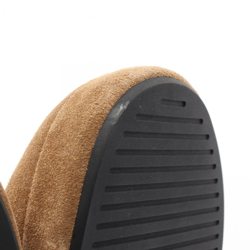 BALENCIAGA Alaska Slipper Room 鞋 #37 棕色絨面革二手女鞋-5