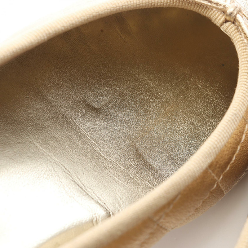 香奈兒 (CHANEL) Ballerina Matelasse COCO Mark 高跟鞋 #37 1/2 金色皮革二手女鞋-6