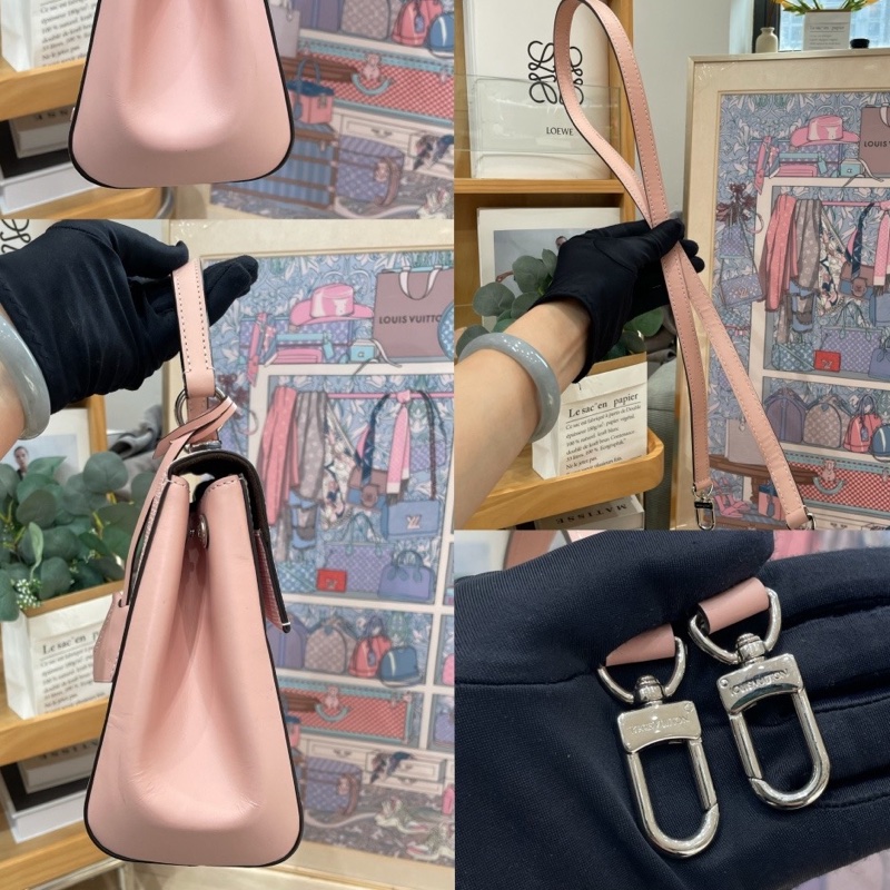 【近新閒置品】Louis Vuitton 路易威登cluny bb粉色水波紋手提包氣質高雅-5