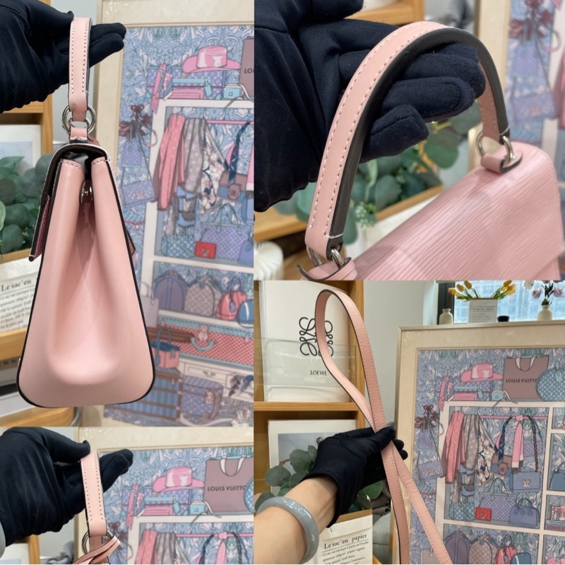 【近新閒置品】Louis Vuitton 路易威登cluny bb粉色水波紋手提包氣質高雅-6