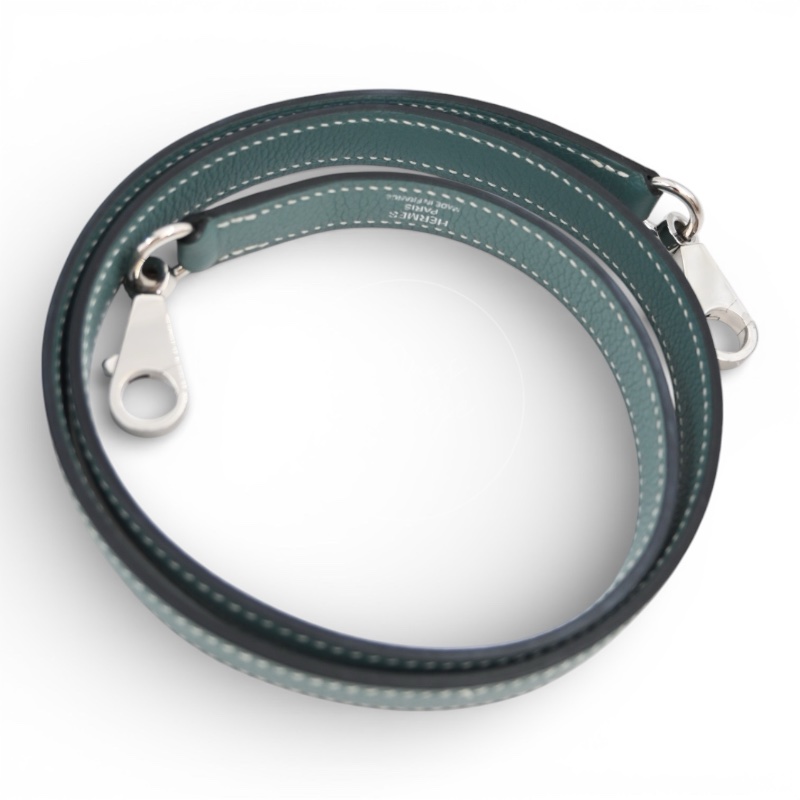 [Pre-owned] Hermes Kelly Ghillies 32 Turquoise Doblis Suede Clemence Evercolor Tricolour PHW Bag-27