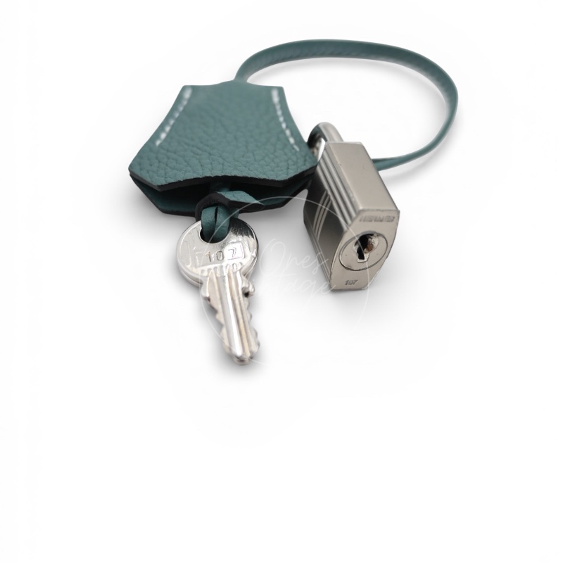 [Pre-owned] Hermes Kelly Ghillies 32 Turquoise Doblis Suede Clemence Evercolor Tricolour PHW Bag-28