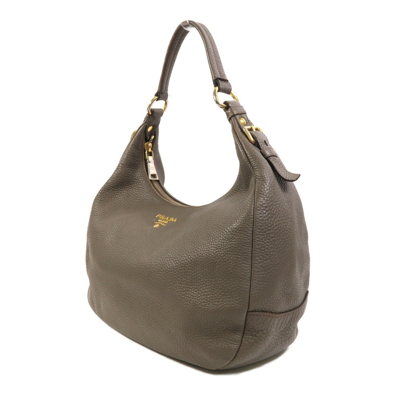 PRADA 牛皮皮革Shoulder Bag金扣肩背袋-2