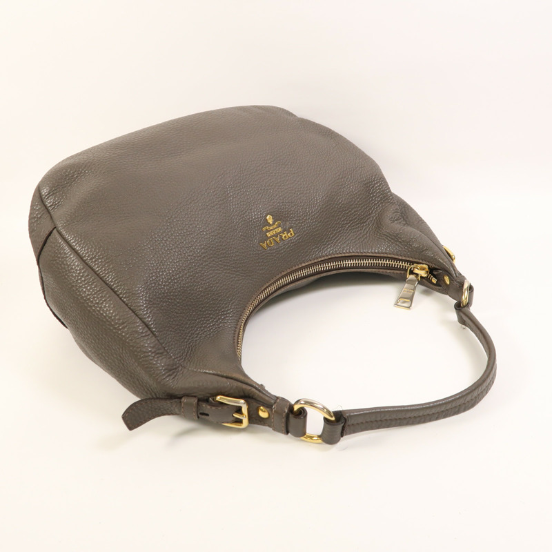 PRADA 牛皮皮革Shoulder Bag金扣肩背袋-7