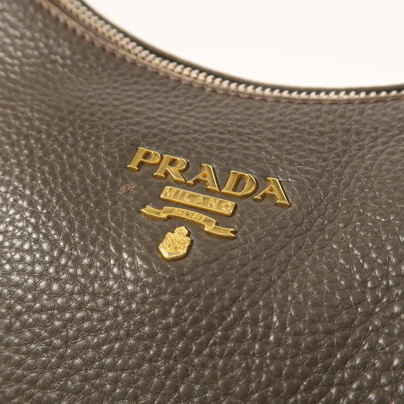 PRADA 牛皮皮革Shoulder Bag金扣肩背袋-8