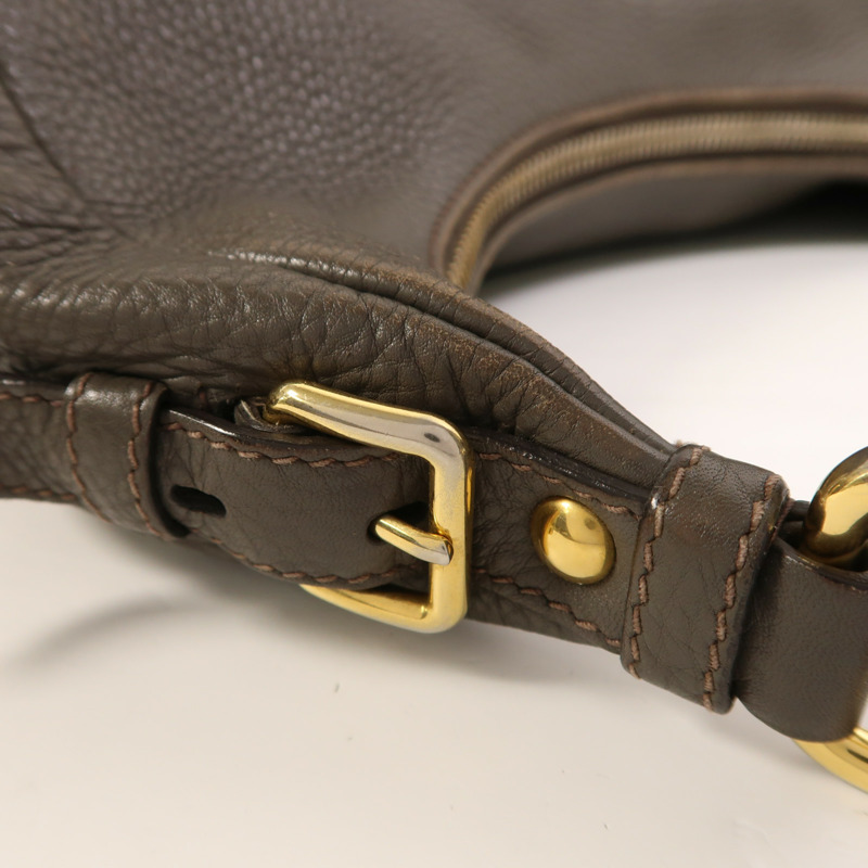 PRADA 牛皮皮革Shoulder Bag金扣肩背袋-16