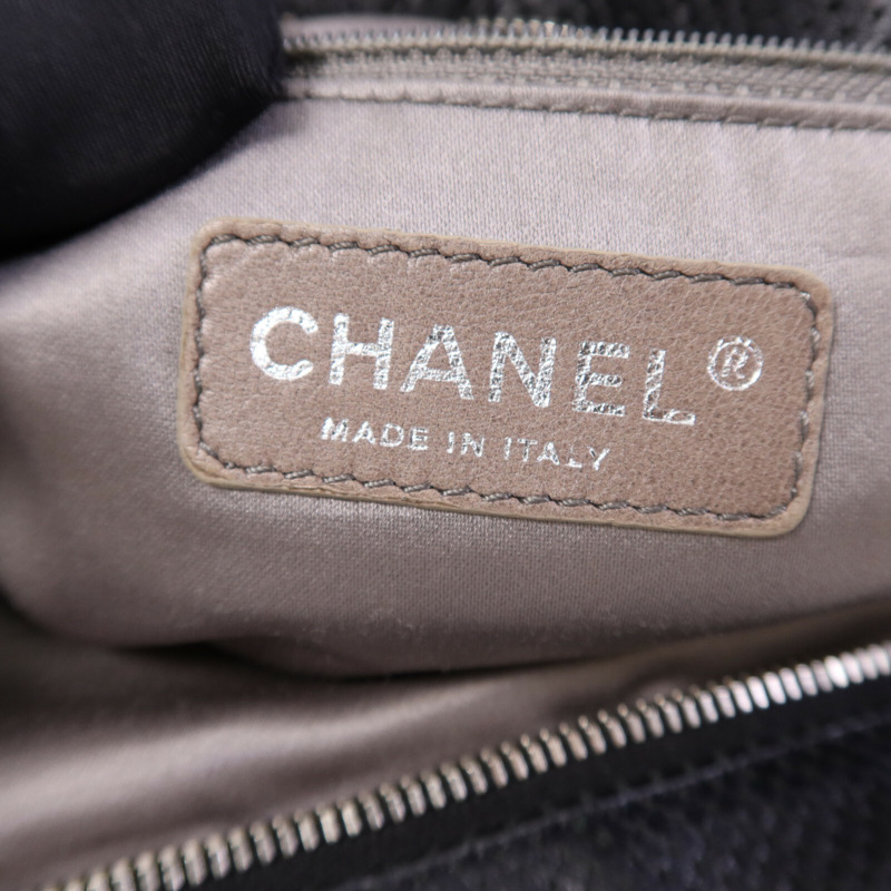 CHANEL 牛皮皮革Chain Shoulder銀扣鏈帶肩背袋-5