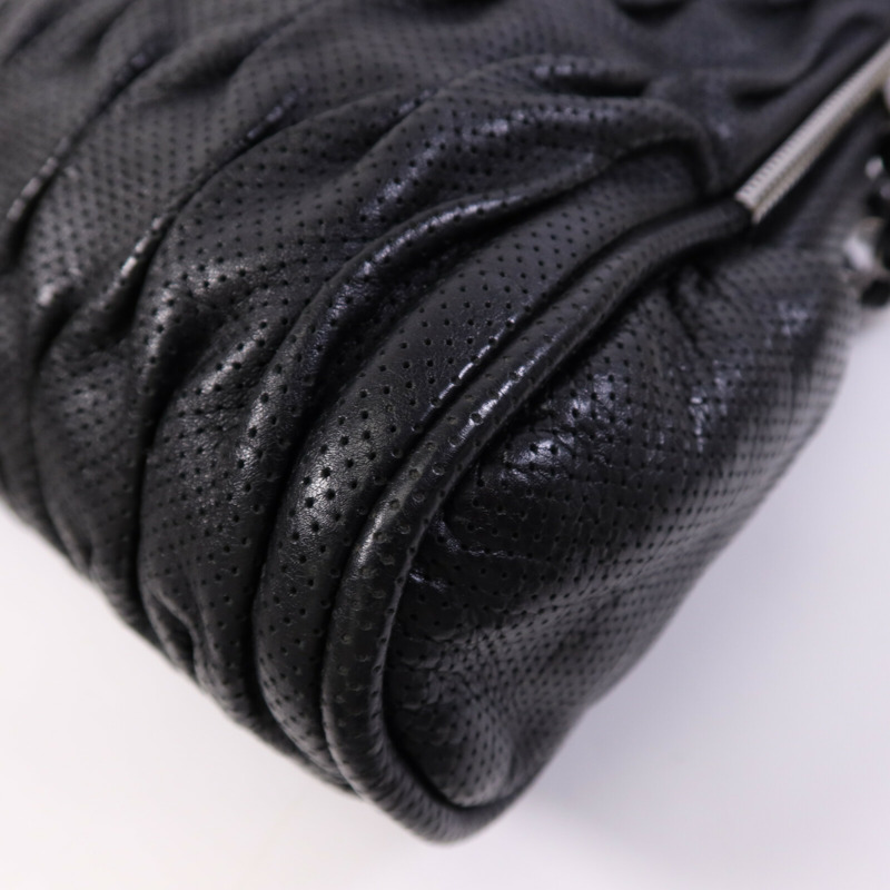 CHANEL 牛皮皮革Chain Shoulder銀扣鏈帶肩背袋-12