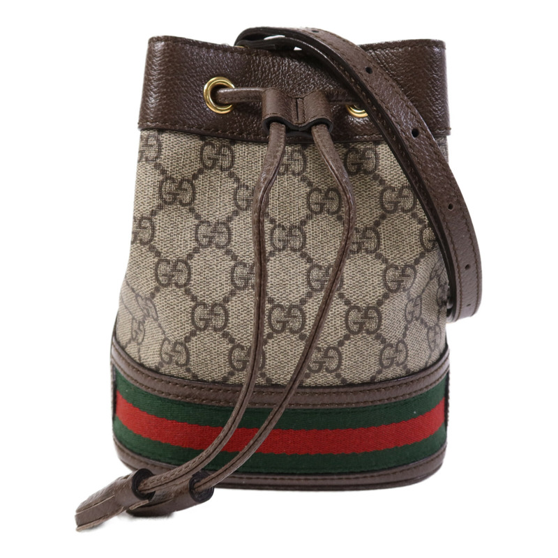GUCCI 塗層帆布Ophidia Mini Bucket金扣肩背袋-0