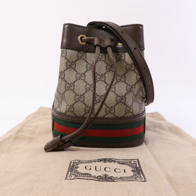 GUCCI 塗層帆布Ophidia Mini Bucket金扣肩背袋-8