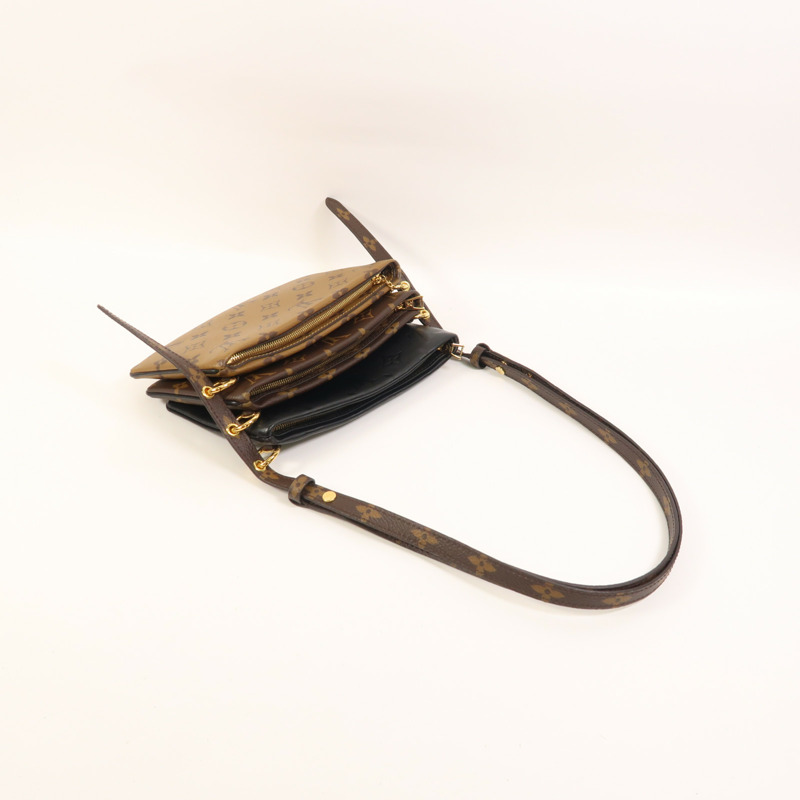 LOUIS VUITTON Monogram/Monogram Reverse Pochette LV 3金扣肩背袋-11