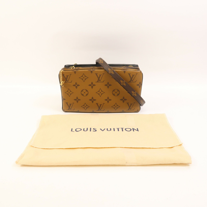 LOUIS VUITTON Monogram/Monogram Reverse Pochette LV 3金扣肩背袋-12