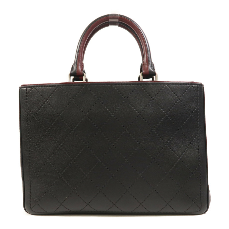 CHANEL 牛皮皮革2 Way Shoulder銀扣手挽肩背兩用袋-1