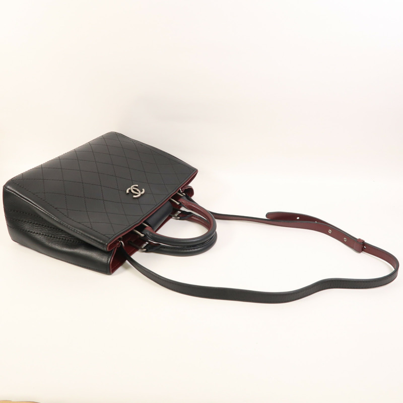 CHANEL 牛皮皮革2 Way Shoulder銀扣手挽肩背兩用袋-8