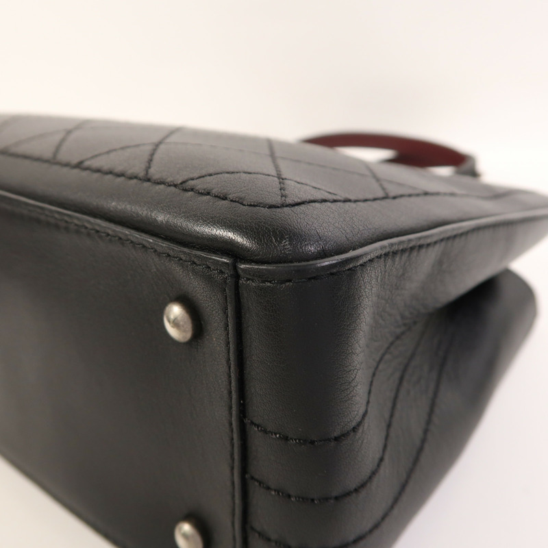 CHANEL 牛皮皮革2 Way Shoulder銀扣手挽肩背兩用袋-11