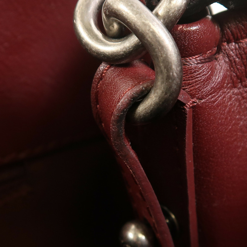 CHANEL 牛皮皮革2 Way Shoulder銀扣手挽肩背兩用袋-17