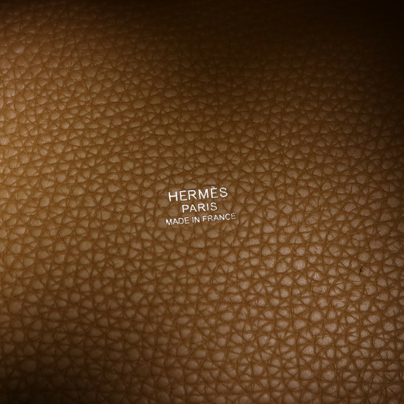 HERMES Clemence皮革Picotin PM銀扣手挽袋Sesame-5