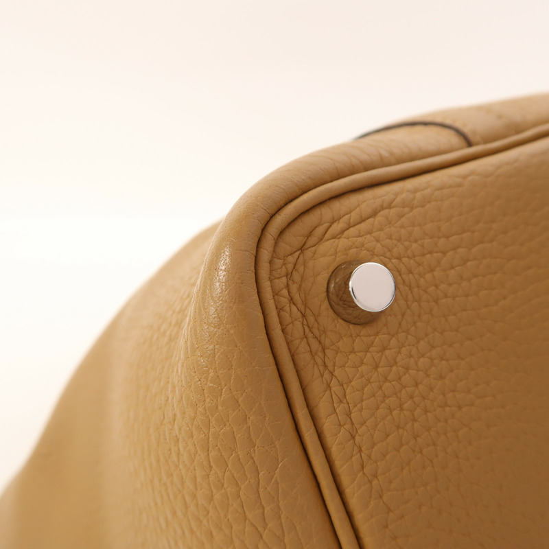 HERMES Clemence皮革Picotin PM銀扣手挽袋Sesame-10