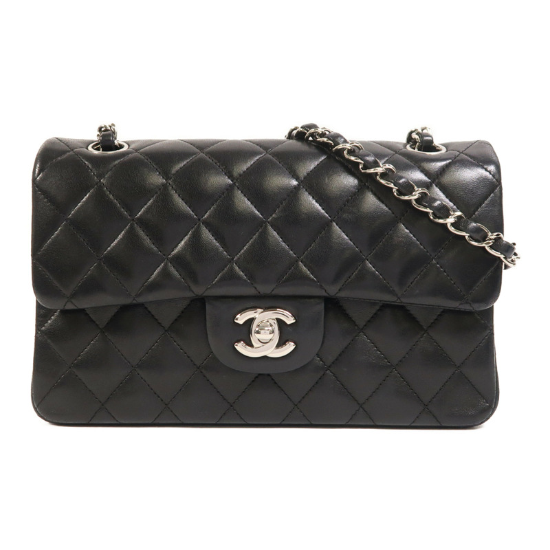 CHANEL 羊皮皮革Classic 23銀扣鏈帶肩背袋-0