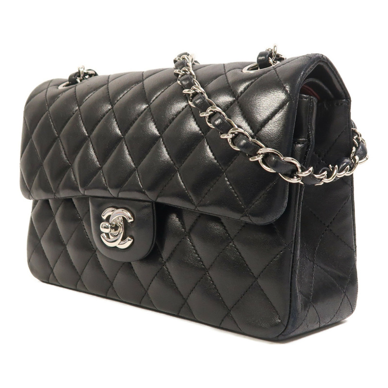 CHANEL 羊皮皮革Classic 23銀扣鏈帶肩背袋-2