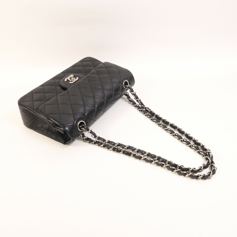 CHANEL 羊皮皮革Classic 23銀扣鏈帶肩背袋-7