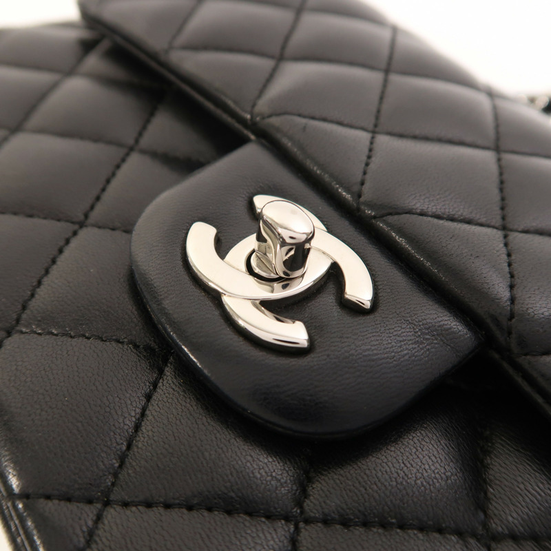 CHANEL 羊皮皮革Classic 23銀扣鏈帶肩背袋-8