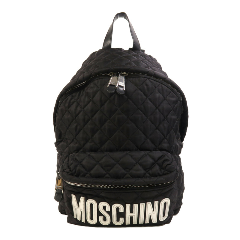 MOSCHINO 尼龍Backpack銀扣背包-0