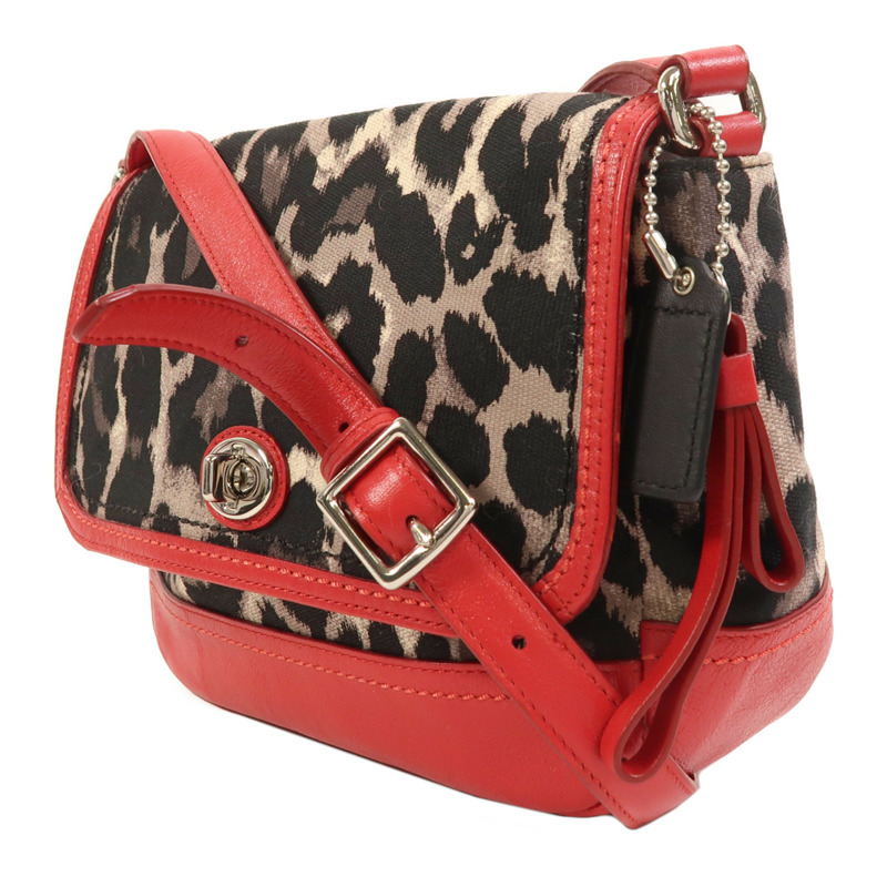 COACH 帆布/牛皮皮革Shoulder Bag銀扣肩背袋-2