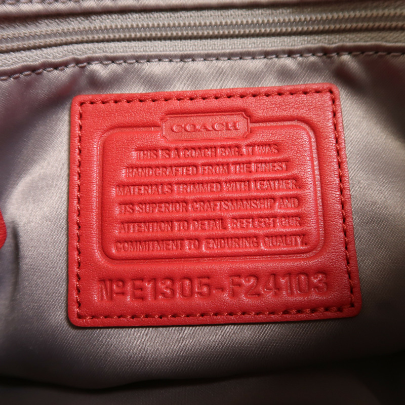 COACH 帆布/牛皮皮革Shoulder Bag銀扣肩背袋-5