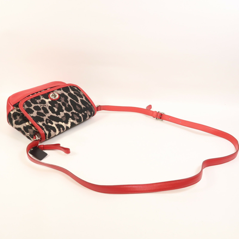 COACH 帆布/牛皮皮革Shoulder Bag銀扣肩背袋-6