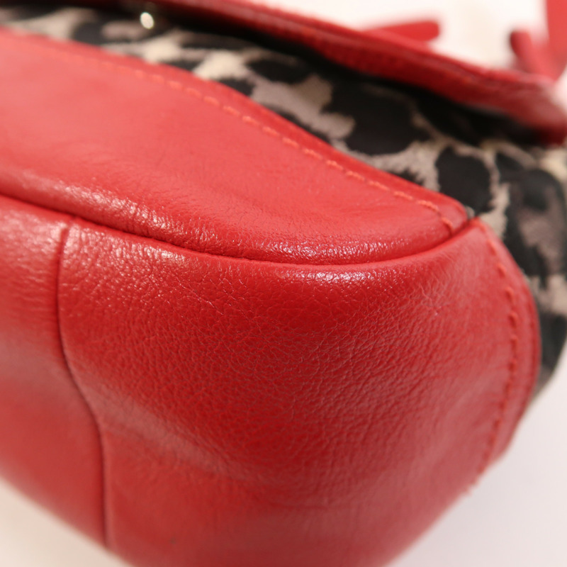 COACH 帆布/牛皮皮革Shoulder Bag銀扣肩背袋-8