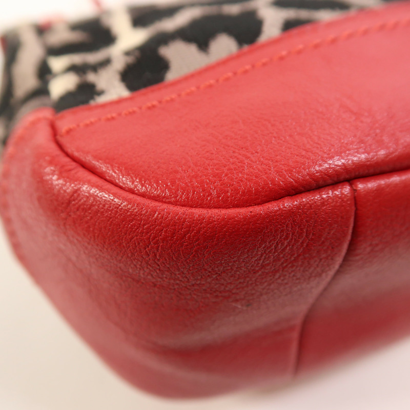 COACH 帆布/牛皮皮革Shoulder Bag銀扣肩背袋-11