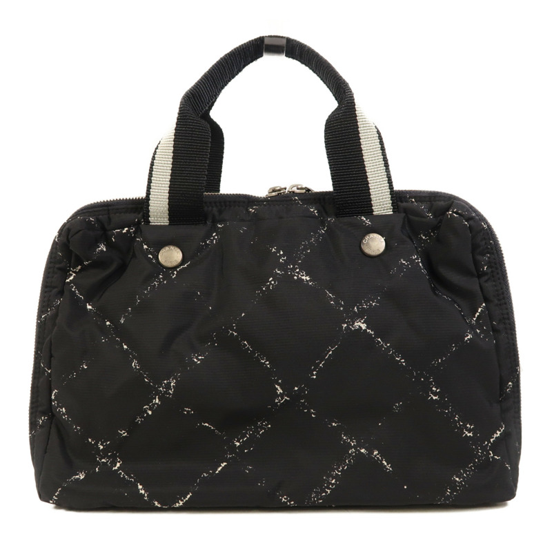 CHANEL 尼龍Travel Line Hang Bag銀扣手挽袋-1