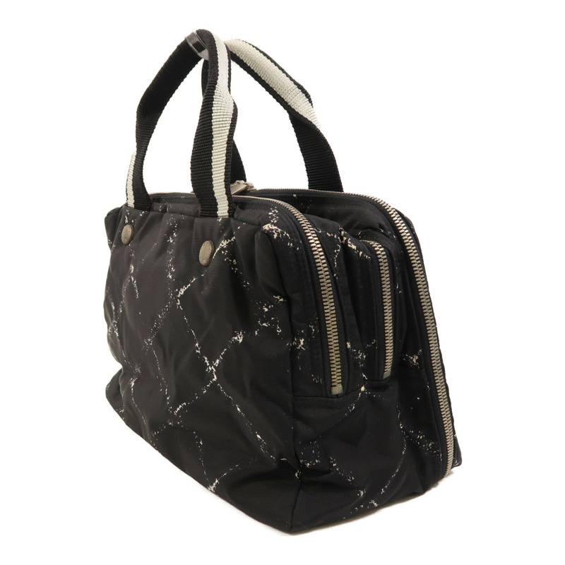 CHANEL 尼龍Travel Line Hang Bag銀扣手挽袋-2