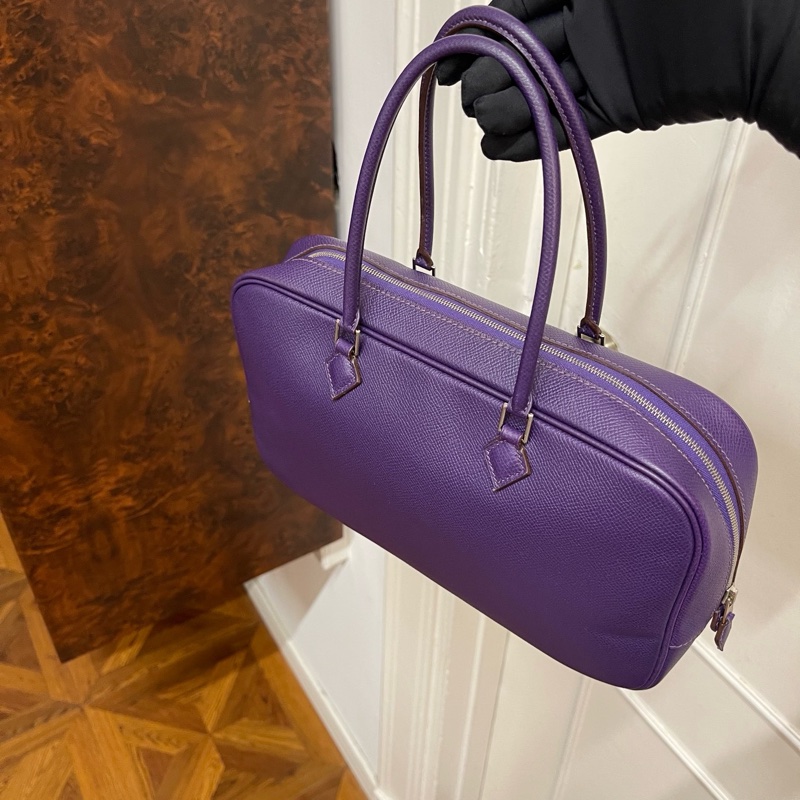 (99%新）Hermes Plume Élan Iris 紫色 28 手袋-12