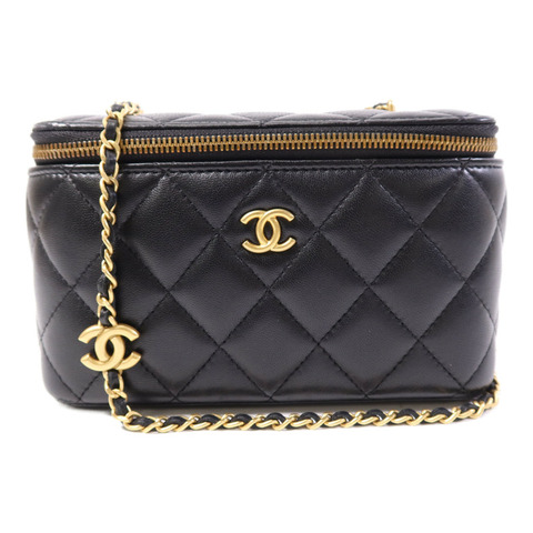 CHANEL 羊皮皮革Vanity Case金扣鏈帶肩背袋