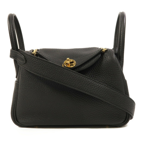 HERMES Clemence皮革Mini Lindy金扣手挽肩背兩用袋