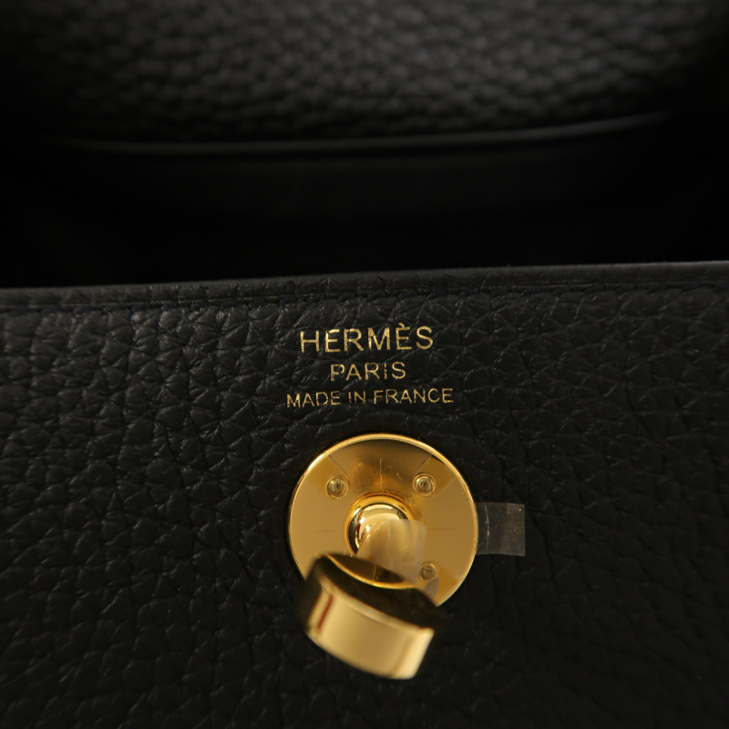 HERMES Clemence皮革Mini Lindy金扣手挽肩背兩用袋-5