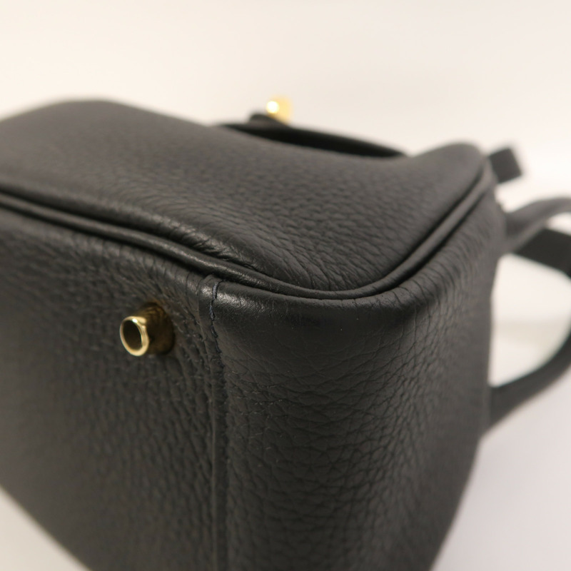 HERMES Clemence皮革Mini Lindy金扣手挽肩背兩用袋-10