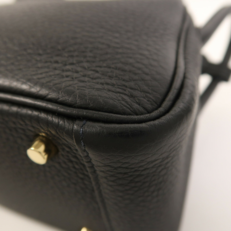 HERMES Clemence皮革Mini Lindy金扣手挽肩背兩用袋-12