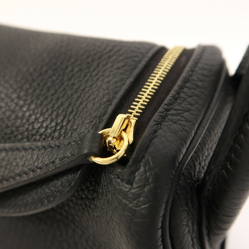 HERMES Clemence皮革Mini Lindy金扣手挽肩背兩用袋-14