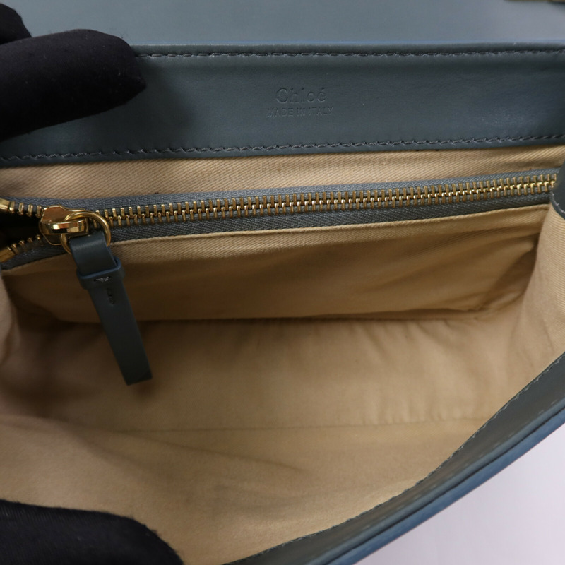 Chloe 牛皮皮革Small C Double Carry Bag金扣肩背袋-4