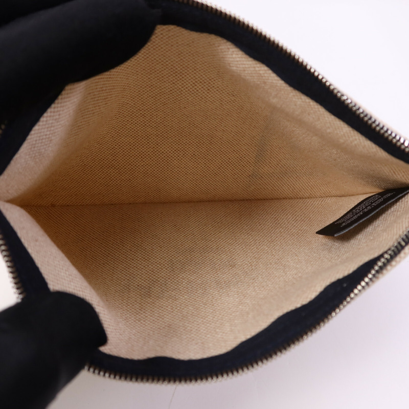 HERMES 棉質Trousse Flat Pouch銀扣手拿包-4