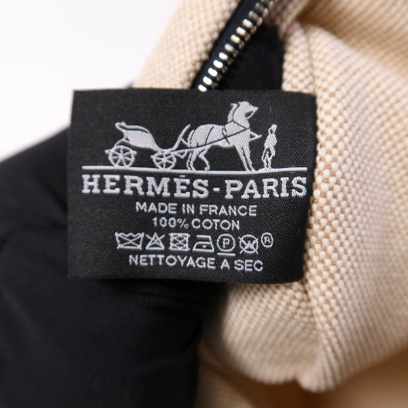 HERMES 棉質Trousse Flat Pouch銀扣手拿包-5